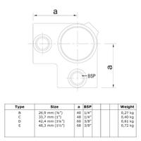 Doos Hoekstuk doorlopende staander - zwart-B / 26,9 mm (70 stuks)